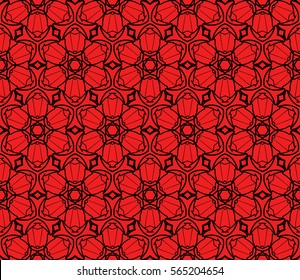 Decorative floral ornament. seamless pattern. vector illustration. for interior design, wallpaper, invitation