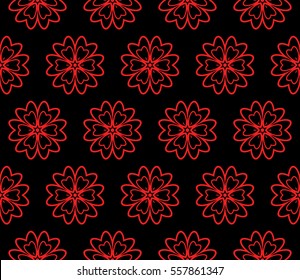 decorative floral ornament. seamless vector illustration. for design, invitation, wallpaper. red, black color