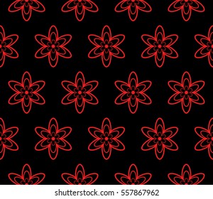 decorative floral ornament. seamless vector illustration. for design, invitation, wallpaper. red, black color