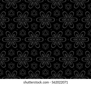 decorative floral ornament. seamless vector illustration. monochrome color. stylish geometrical design. template for textile, wallpaper, page fill, decor, fabric