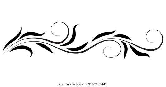 Decorative floral ornament for stencil isolated on white