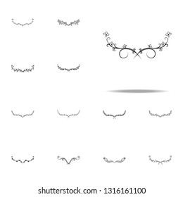 Decorative floral Ornament for text icon. Decorative floral icons universal set for web and mobile