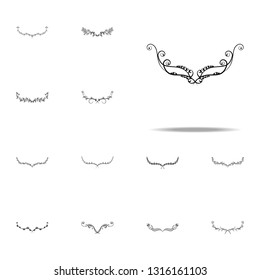 Decorative floral Ornament for text icon. Decorative floral icons universal set for web and mobile