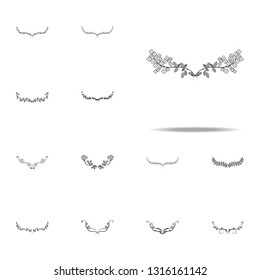 Decorative floral Ornament for text icon. Decorative floral icons universal set for web and mobile