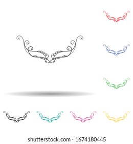 Decorative floral ornament for text multi color set icon. Simple thin line, outline vector of decorative floral icons for ui and ux, website or mobile application