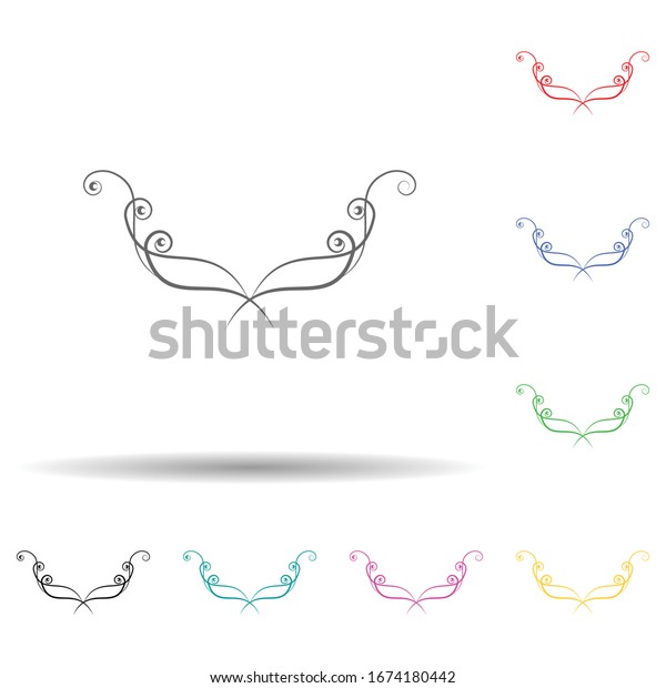 Decorative floral ornament for text\
multi color set icon. Simple thin line, outline vector of\
decorative floral icons for ui and ux, website or mobile\
application