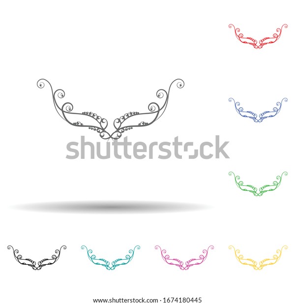 Decorative floral ornament for text\
multi color set icon. Simple thin line, outline vector of\
decorative floral icons for ui and ux, website or mobile\
application