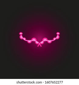 Decorative floral Ornament for text neon style icon. Simple thin line, outline vector of decorative floral icons for ui and ux, website or mobile application