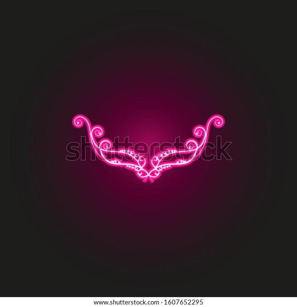 Decorative floral Ornament for text neon\
style icon. Simple thin line, outline vector of decorative floral\
icons for ui and ux, website or mobile\
application