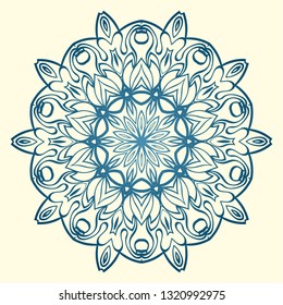 Decorative Floral Ornament. Vector Illustration. For Coloring Book, Greeting Card, Invitation, Tattoo. Anti-Stress Therapy Pattern