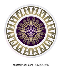 Decorative Floral Ornament. Vector Illustration. For Coloring Book, Greeting Card, Invitation, Tattoo. Anti-Stress Therapy Pattern.