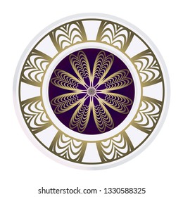 Decorative Floral Ornament. Vector Illustration. For Coloring Book, Greeting Card, Invitation, Tattoo. Anti-Stress Therapy Pattern.