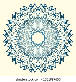 Decorative Floral Ornament. Vector Illustration. For Coloring Book, Greeting Card, Invitation, Tattoo. Anti-Stress Therapy Pattern