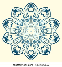 Decorative Floral Ornament. Vector Illustration. For Coloring Book, Greeting Card, Invitation, Tattoo. Anti-Stress Therapy Pattern