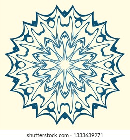 Decorative Floral Ornament. Vector Illustration. For Coloring Book, Greeting Card, Invitation, Tattoo. Anti-Stress Therapy Pattern