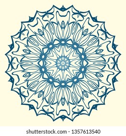 Decorative Floral Ornament. Vector Illustration. For Coloring Book, Greeting Card, Invitation, Tattoo. Anti-Stress Therapy Pattern