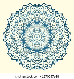 Decorative Floral Ornament. Vector Illustration. For Coloring Book, Greeting Card, Invitation, Tattoo. Anti-Stress Therapy Pattern