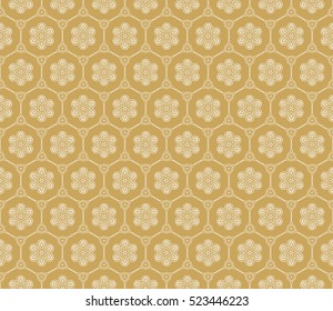 decorative floral ornament. vector illustration. for interior design, wallpaper, paper fill. gold color