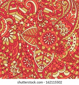 Decorative floral ornamental seamless pattern 