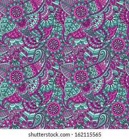 Decorative floral ornamental seamless pattern 