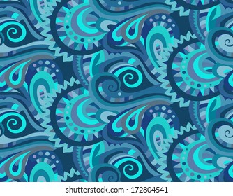 Decorative floral ornamental seamless pattern