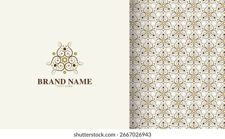 Dekorative Blumenverzierung wiederholbare Design-Vorlage für Branding und Textilien