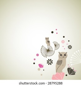 decorative floral and owl