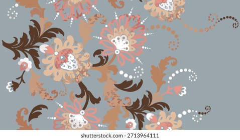 Dekoratives florales Muster Hintergrund mit gedeckten Farben