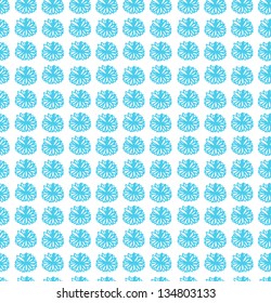 Decorative floral pattern. Blue seamless texture with flowers. Cute background can be used for prints, crafts, gifts, arts, web pages, textile, packaging
