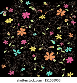 decorative floral pattern colored. Vector illustration