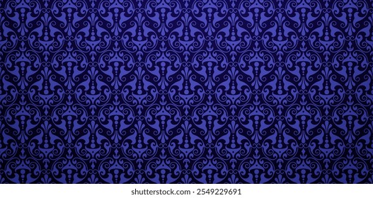 Patrón floral decorativo de colores azul oscuro fondos para Fondos de pantalla decorativos, tejido de punto texturizado, impresión de tela, cubiertas de invitación de cumpleaños, papel de embalaje, Elementos de libro de cobertura Plantillas