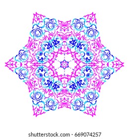 Decorative Floral Pattern. Flowers Design Pattern on a white background. Stock vector illustration.