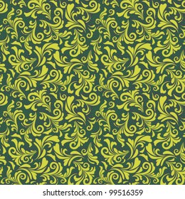 Decorative floral pattern in green