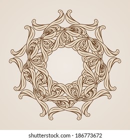 Decorative floral pattern in light and dark brown colors