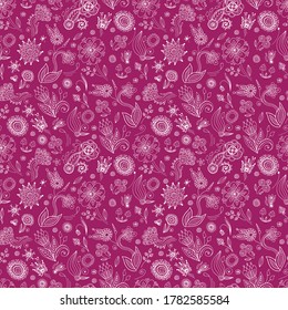 Decorative floral pattern. Line art. Stock illustration. Endless texture for your design.