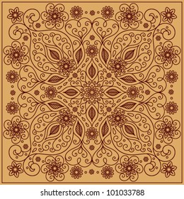 motivos florales decorativos en un fondo beige