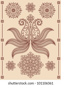 decorative floral pattern on a beige background