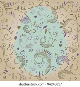 decorative floral pattern on cyan egg