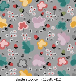 Decorative floral pattern. Seamless flowers texture for fabric, wrapping, textiles. Simple flowery background.