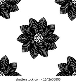 Decorative floral pattern, seamless vector background
