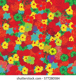 Decorative  floral  pattern. Spring background. Vector illustrations 
