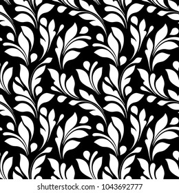 Decorative floral pattern with swirls and flowers. The design for the fabric, paper, wrapping, wallpaper. Lace seamless ornament.