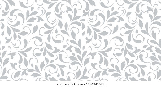 Decorative floral pattern with swirls and flowers. Design for the cover, fabric, paper, wrapping, wallpaper. Seamless ornament is hand drawing. Ornamental flowery texture.