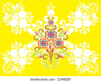 Decorative floral pattern, vector illustration