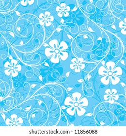 Patrón floral decorativo, ilustración vectorial