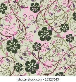 Decorative floral pattern, vector illustration