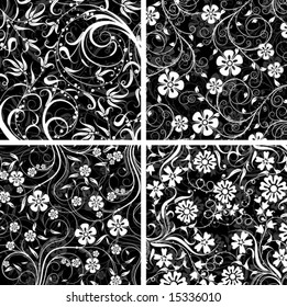 Dekoratives Blumenmuster, Vektorgrafik