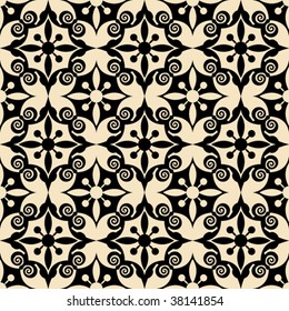 patrón floral decorativo, ilustración vectorial