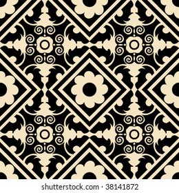 padrão floral decorativo, ilustração vetorial