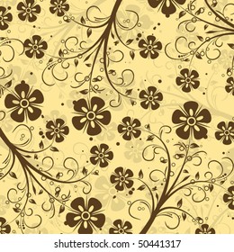 Patrón floral decorativo; ilustración vectorial